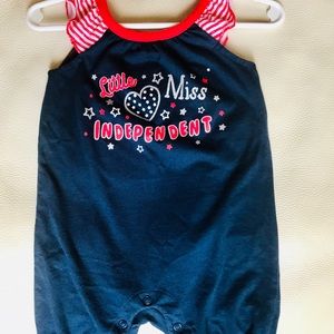 Fourth of July 4th baby girl romper